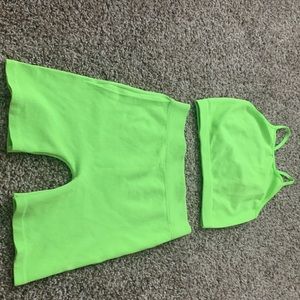 Super cute neon green set from BADDIEVILLE on instragram